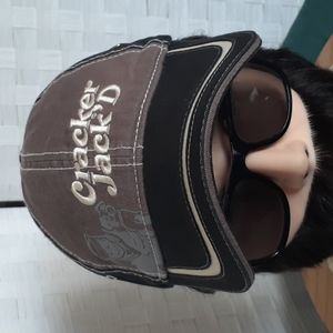 🧢 CRACKER JACK'D BASEBALL HAT CAP ~CANVAS~ VELCRO BACK